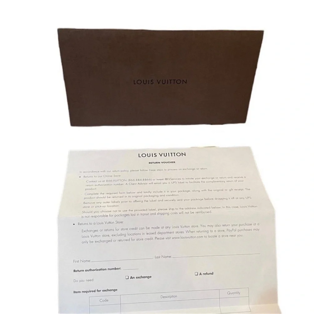LOUIS VUITTON Brown Envelope Sleeve & Paper Slip